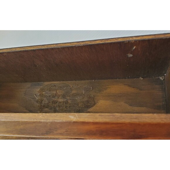 Homco Dark Wood Floral Box Planter Wall Hang Table Top Display Pocket Spice Rack - Picture 8 of 9